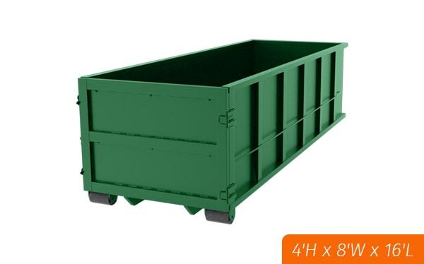 we offer same-day delivery for our 15-yard dumpsters in many locations